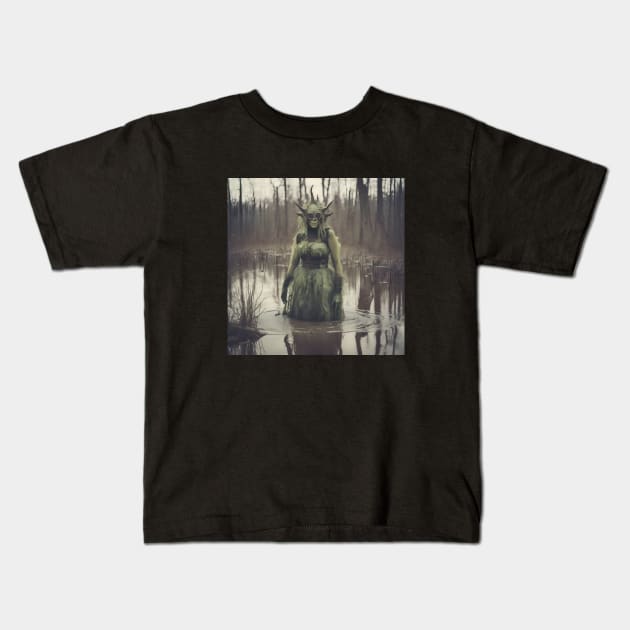 Swamp Witch Kids T-Shirt by Dead Galaxy